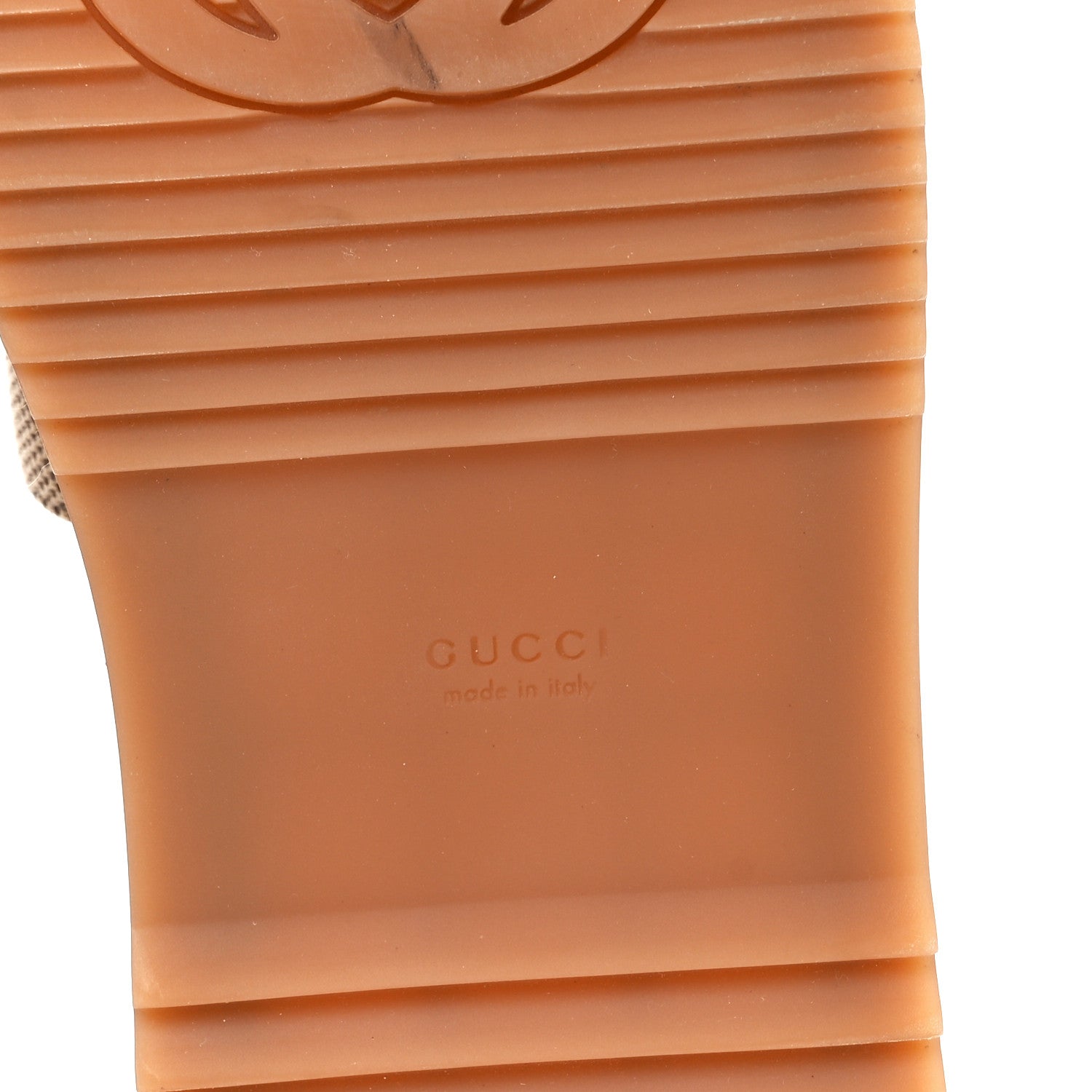 Gucci Monogram Maxi GG Angelina Platform 55mm Slide Sandals 39.5 Camel Ebony 7 of 9