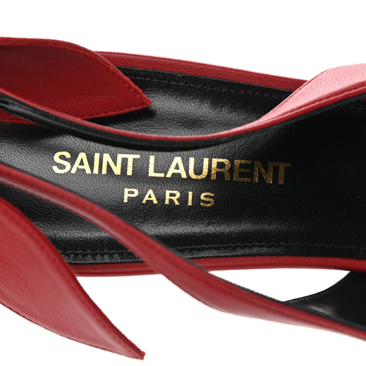 Saint Laurent Calfskin Studded Charlotte 55 Slingback Pumps 40 Red 7 of 9