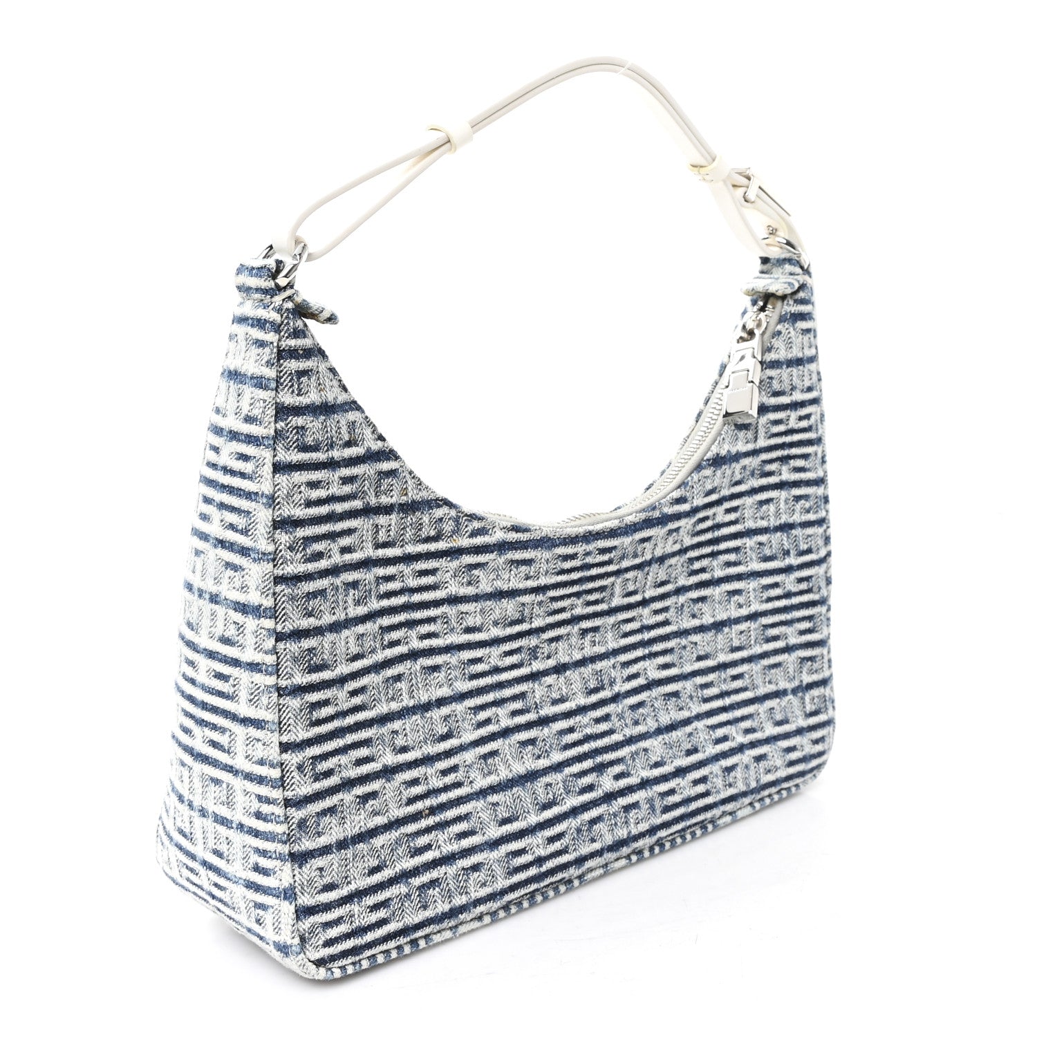 Givenchy Denim 4G Logo Small Moon Cut Out Shoulder Bag Light Blue 3 of 10
