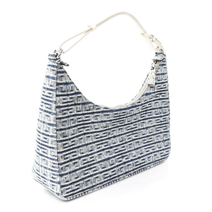 Givenchy Denim 4G Logo Small Moon Cut Out Shoulder Bag Light Blue 3 of 10