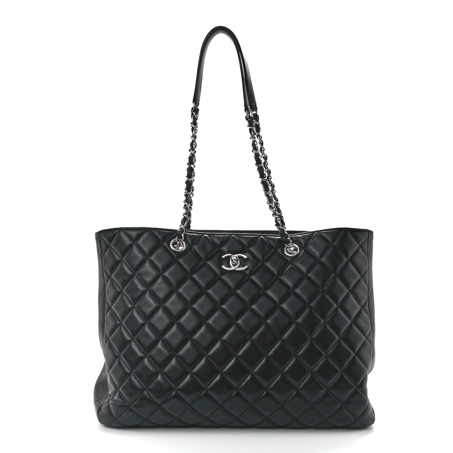 Calfskin Quilted Timeless Tote Black
