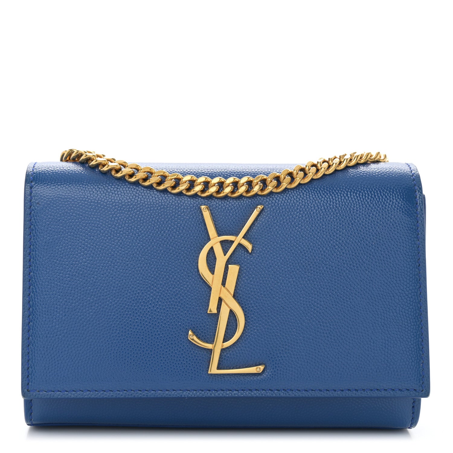 Saint Laurent Grain De Poudre Small Classic Monogram Kate Satchel Royal Blue 1 of 10