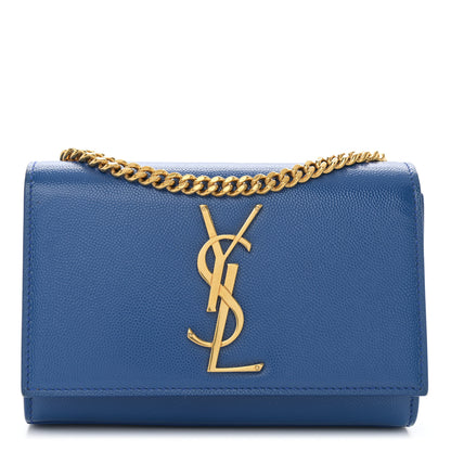 Saint Laurent Grain De Poudre Small Classic Monogram Kate Satchel Royal Blue 1 of 10