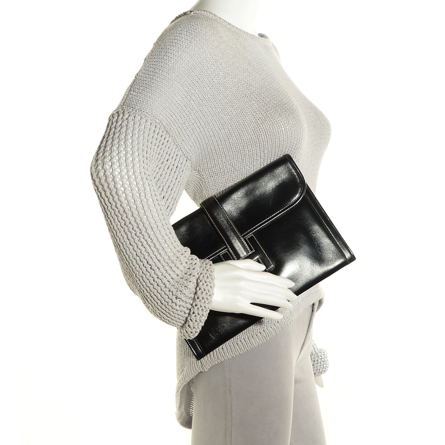 Hermes Veau Box Jige PM Clutch Black 3 of 14