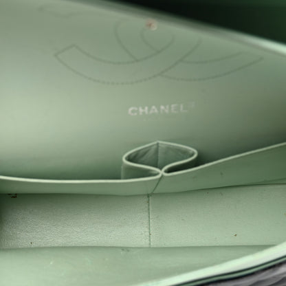 Chanel Patent Quilted Jumbo Double Flap Dark Green 6 of 13