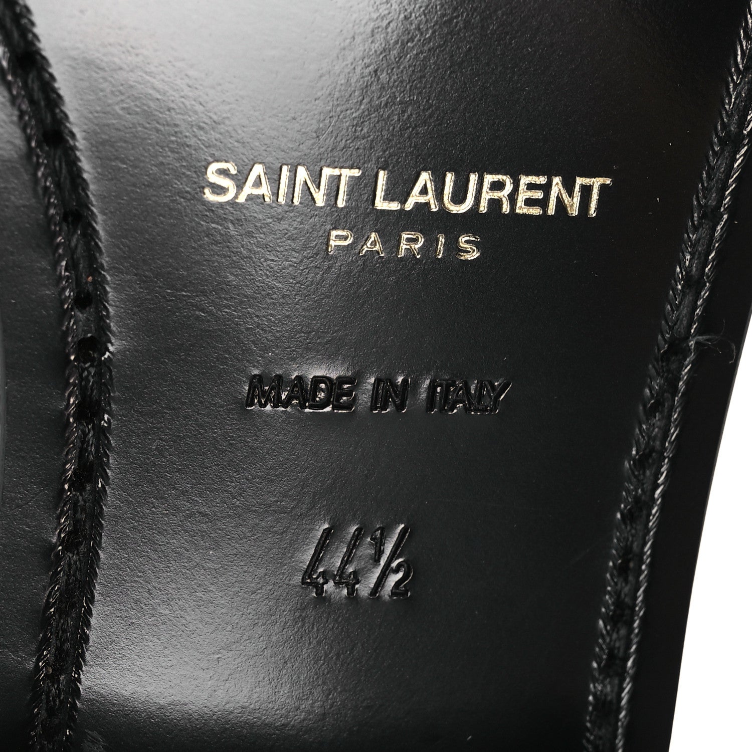 Saint Laurent Patent Calfskin Mens Wyatt Derby Lace Up Shoes 44.5 Black 8 of 11