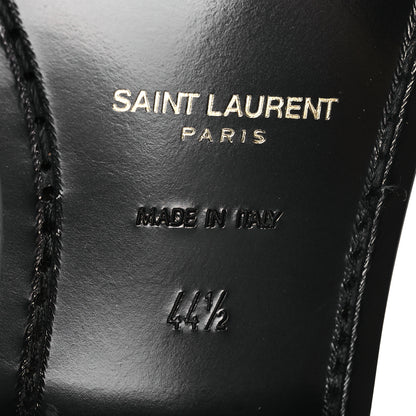 Saint Laurent Patent Calfskin Mens Wyatt Derby Lace Up Shoes 44.5 Black 8 of 11