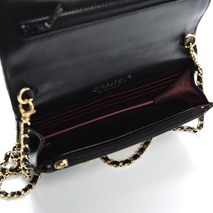 Chanel Lambskin Quilted Golden Class Wallet on Chain WOC Black 5 of 7