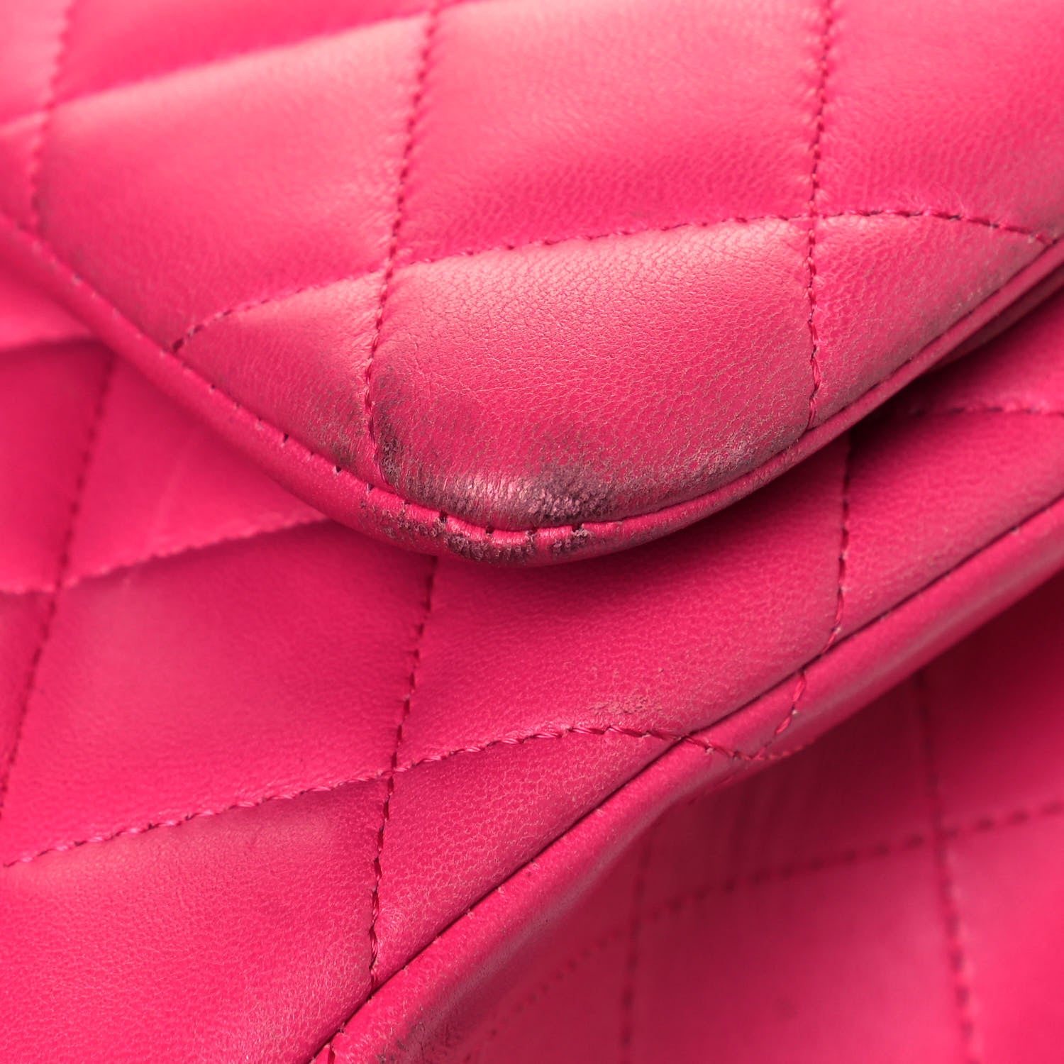 Chanel Lambskin Quilted Jumbo Double Flap Dark Pink 26 of 27