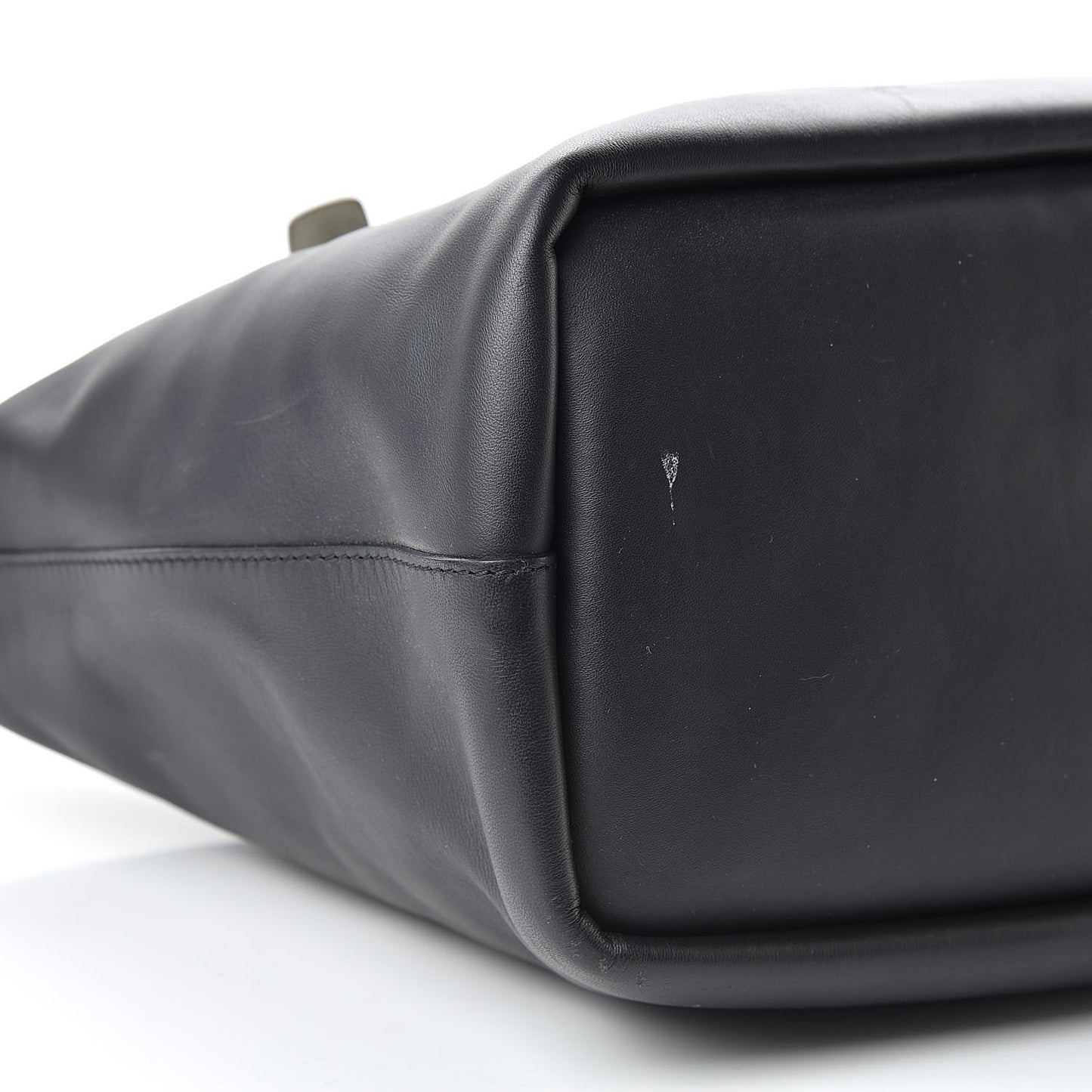 Smooth Calfskin Large Baylee Tote Black Grey
