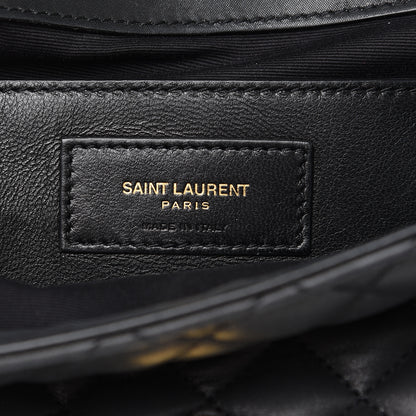 Saint Laurent Calfskin Mixed Matelasse Triquilt Medium College Bag Black 5 of 12