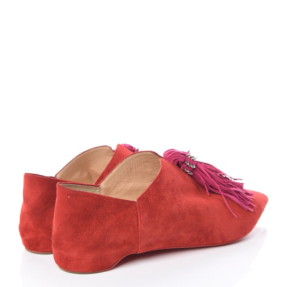 Christian Louboutin Veau Velours Medinana Flats 41 Rougissime Rosa 4 of 9