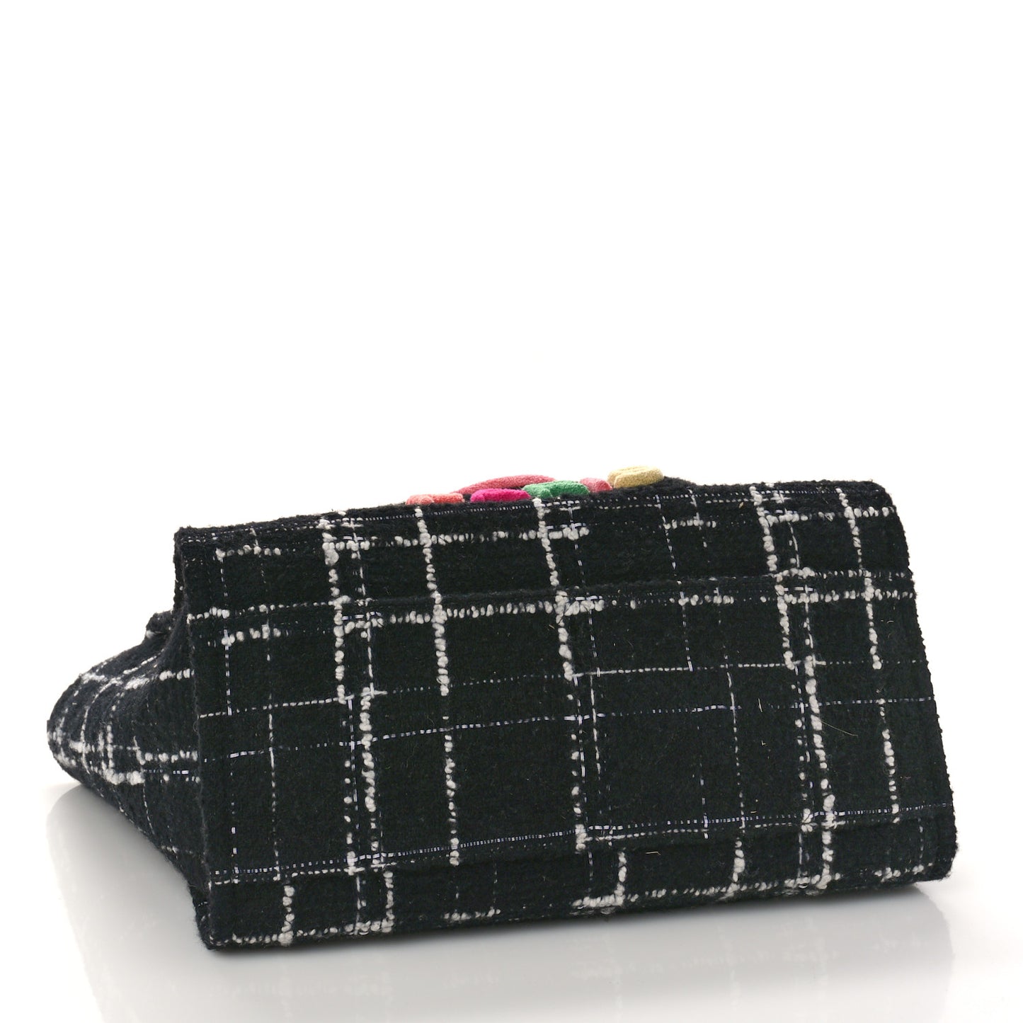 Tweed Medium Deauville Tote Black White Multicolor