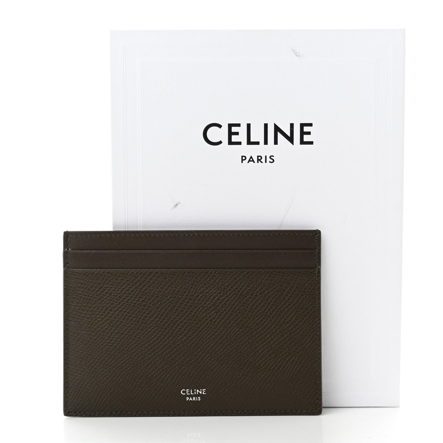 Grained Calfskin Multifunction Card Holder Khaki