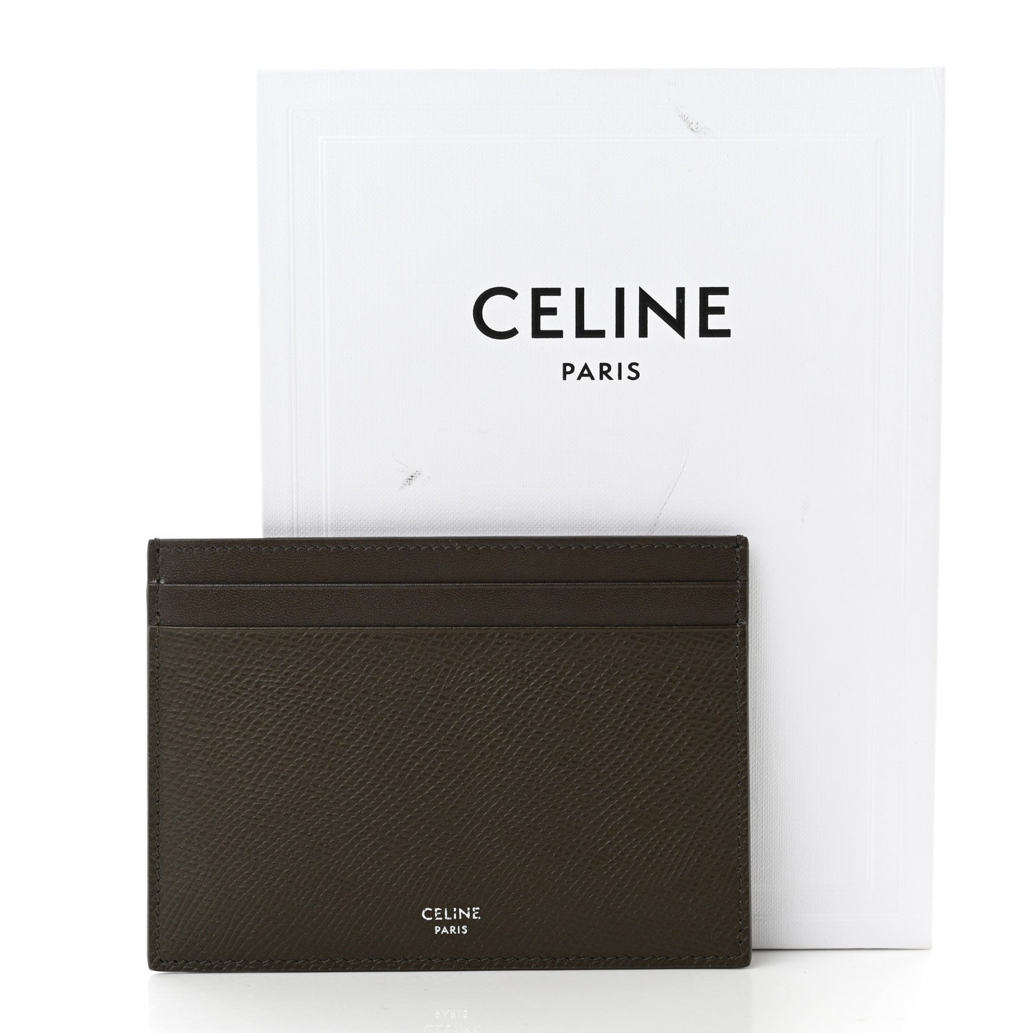 Celine Grained Calfskin Multifunction Card Holder Khaki 7 of 7