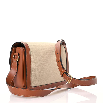 Celine Textile Calfskin Classique Triomphe Bag Natural Tan 3 of 15