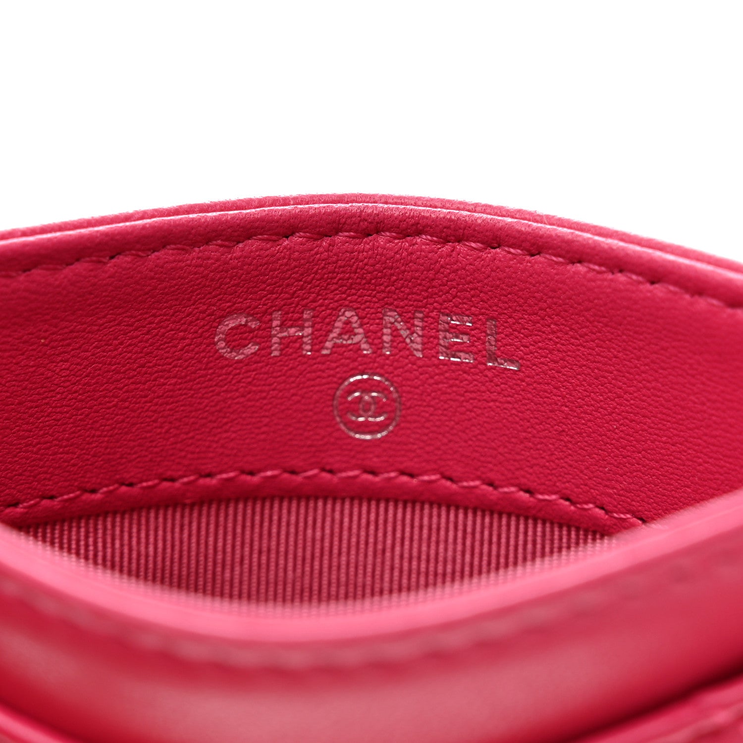 Chanel Lambskin Quilted Card Holder Fuchsia 6 of 9