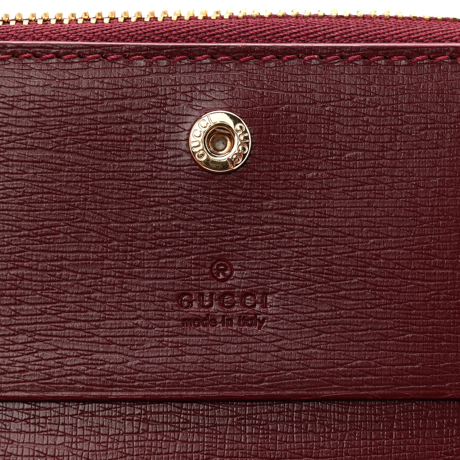 Gucci Textured Calfskin Script Logo Mini Wallet Rosso Ancora 7 of 8