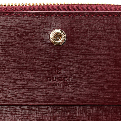 Gucci Textured Calfskin Script Logo Mini Wallet Rosso Ancora 7 of 8