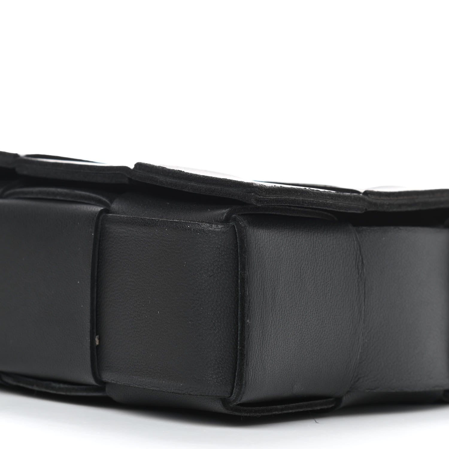 Bottega Veneta Lambskin Maxi Intrecciato Cassette Crossbody Bag Black 9 of 9