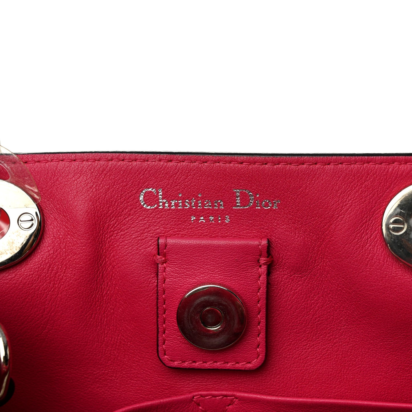Smooth Calfskin Medium Tri-Color Diorissimo Tote Orange Fuchsia Red