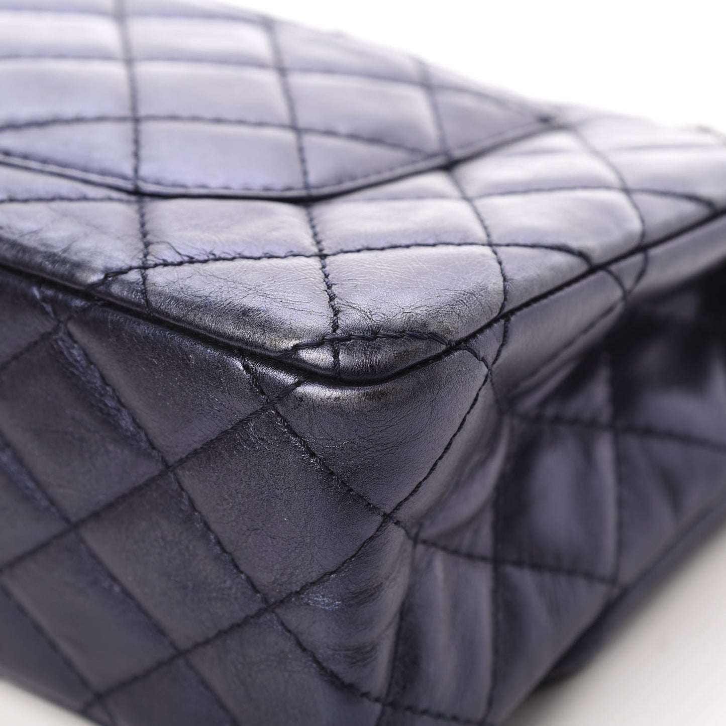Metallic Calfskin Quilted 2.55 Reissue 226 Flap Marine Fonce