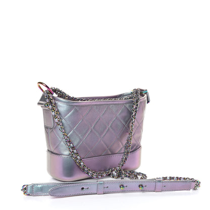 Chanel Iridescent Lambskin Calfskin Quilted Small Gabrielle Hobo Light Purple 3 of 11