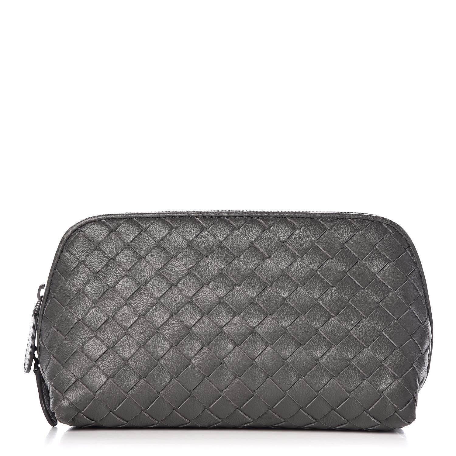 Bottega Veneta Nappa Intrecciato Cosmetic Pouch Grey 1 of 11