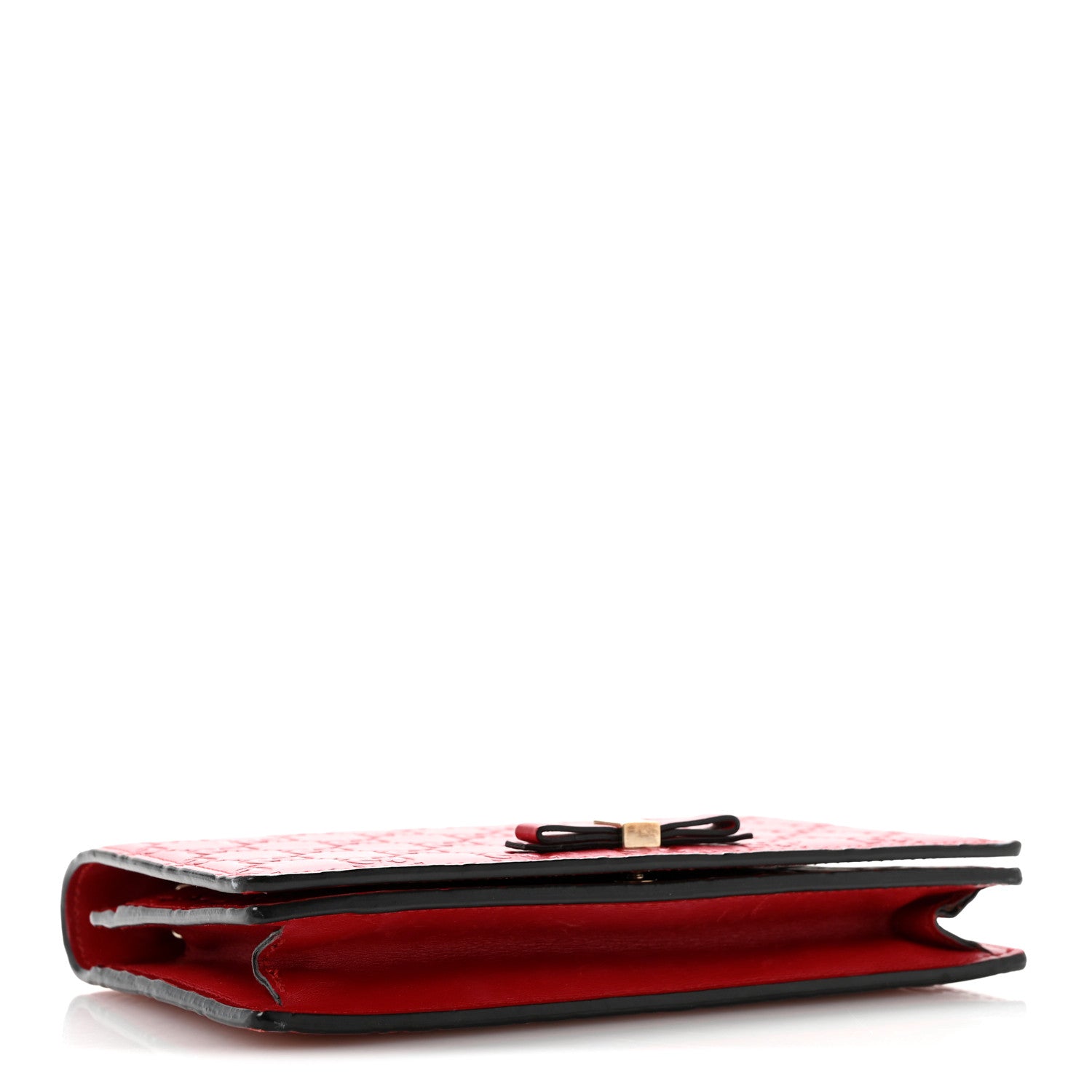Gucci Guccissima Signature Bowy Chain Wallet Hibiscus Red 4 of 12