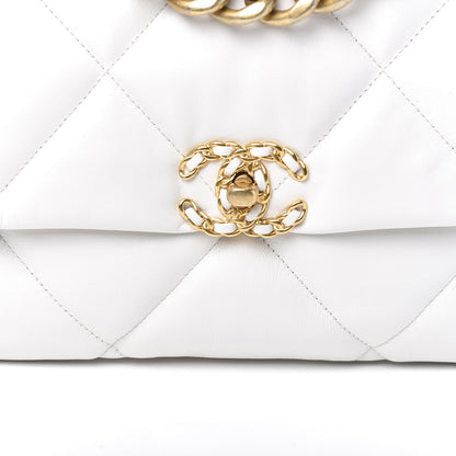 Chanel Goatskin Quilted Large 19 Flap White 8 of 8