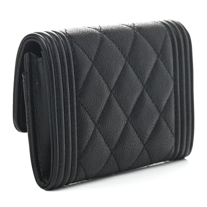 Chanel Caviar Quilted Boy Flap Card Holder Black 3 of 8