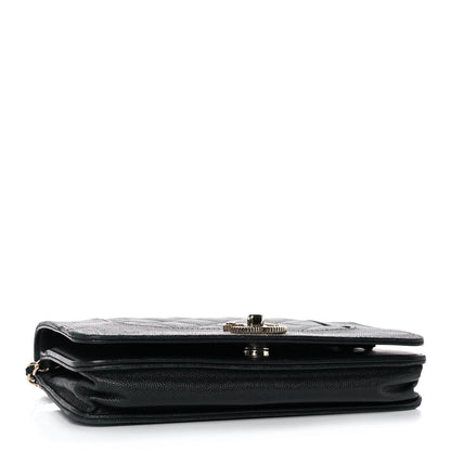 Chanel Caviar Quilted Vintage Mademoiselle Wallet On Chain WOC Black 4 of 12