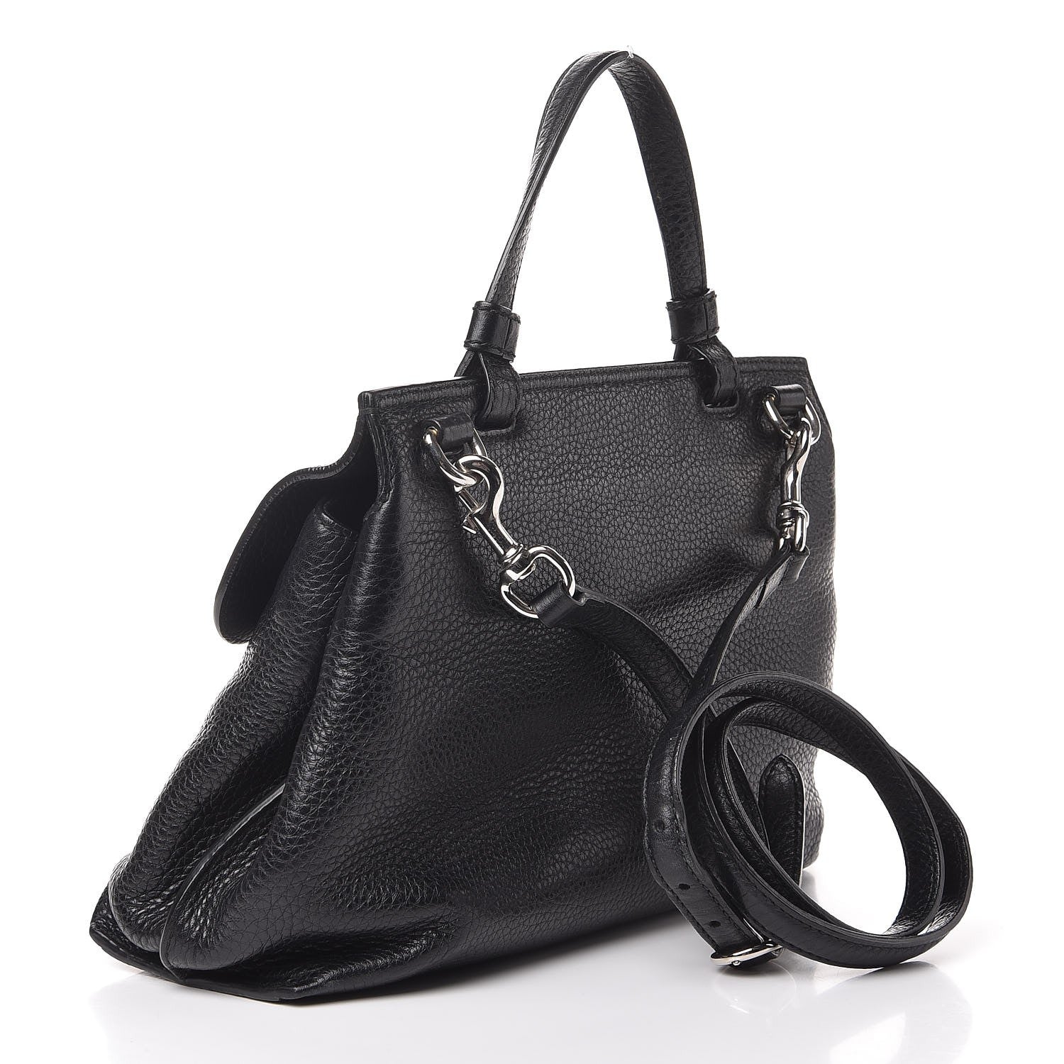 Gucci Cellarius Calfskin Small Bamboo Daily Top Handle Bag Black 3 of 7