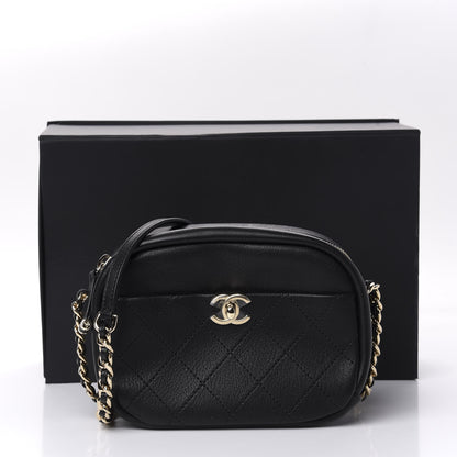 Chanel Goatskin Quilted Small Casual Trip Camera Case Black 11 of 11