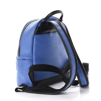 MCM Calfskin Visetos Diamond Printed Small Backpack Blue 2 of 14