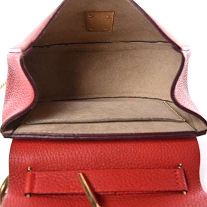 Chloe Grained Lambskin Mini Drew Shoulder Bag Plaid Red 5 of 18