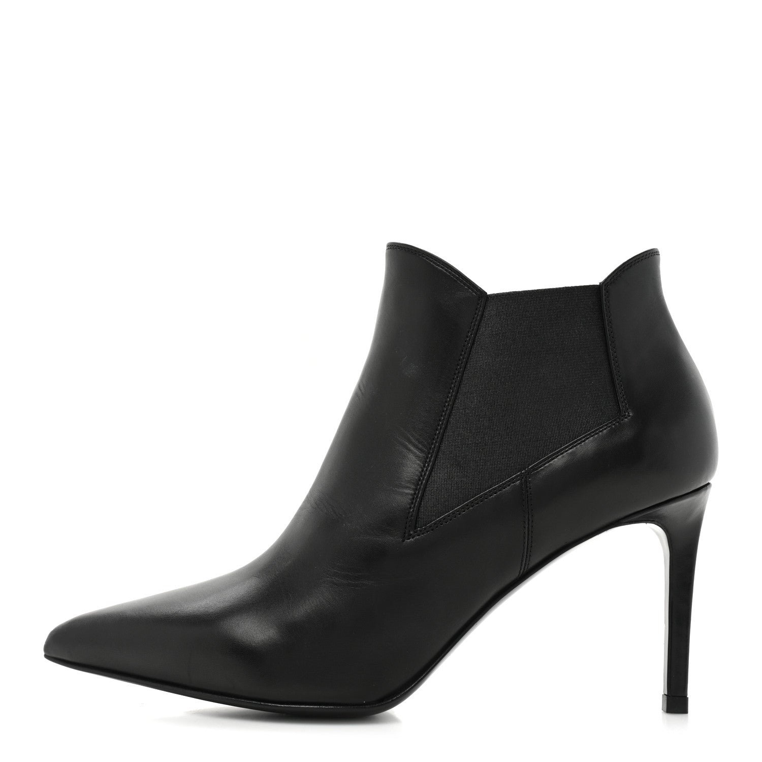 Saint Laurent Calfskin Classic Paris Ela 80 Ankle Boots 39.5 Black 1 of 12