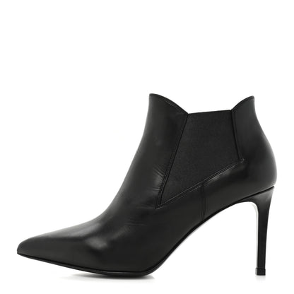 Saint Laurent Calfskin Classic Paris Ela 80 Ankle Boots 39.5 Black 1 of 12