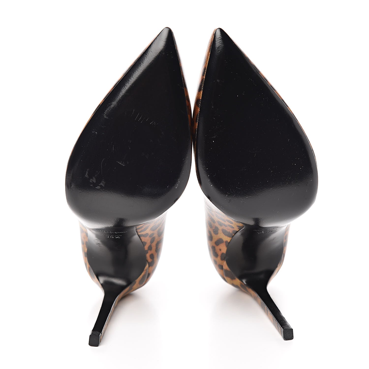Saint Laurent Leopard Lame Double Cat Pumps 38.5 Gold 5 of 7