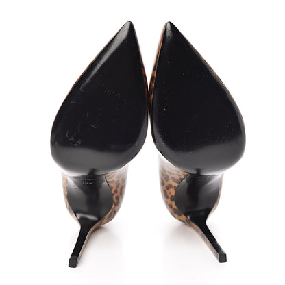 Saint Laurent Leopard Lame Double Cat Pumps 38.5 Gold 5 of 7
