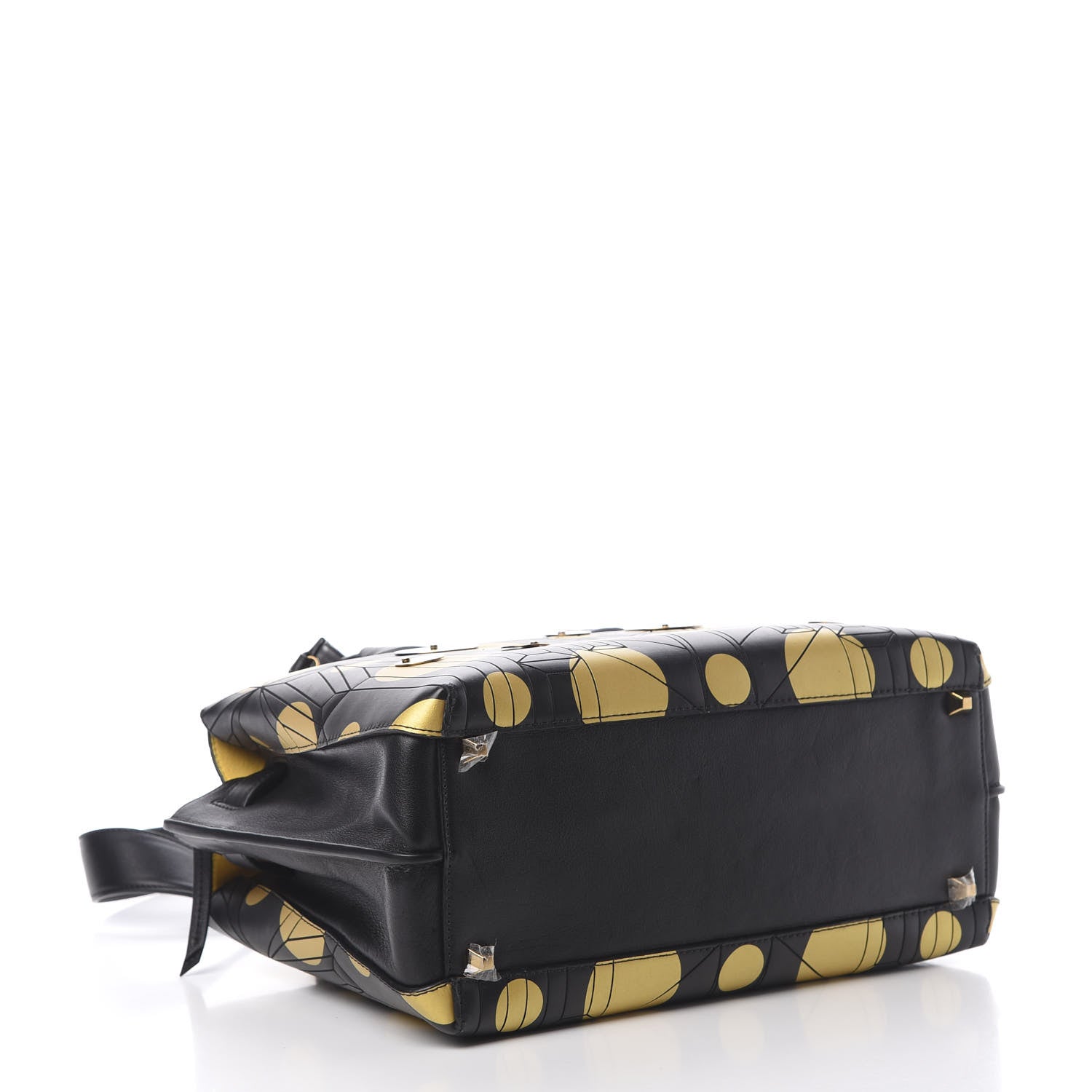 MCM Calfskin Cosmo Medium Milla Tote Black Gold 4 of 10