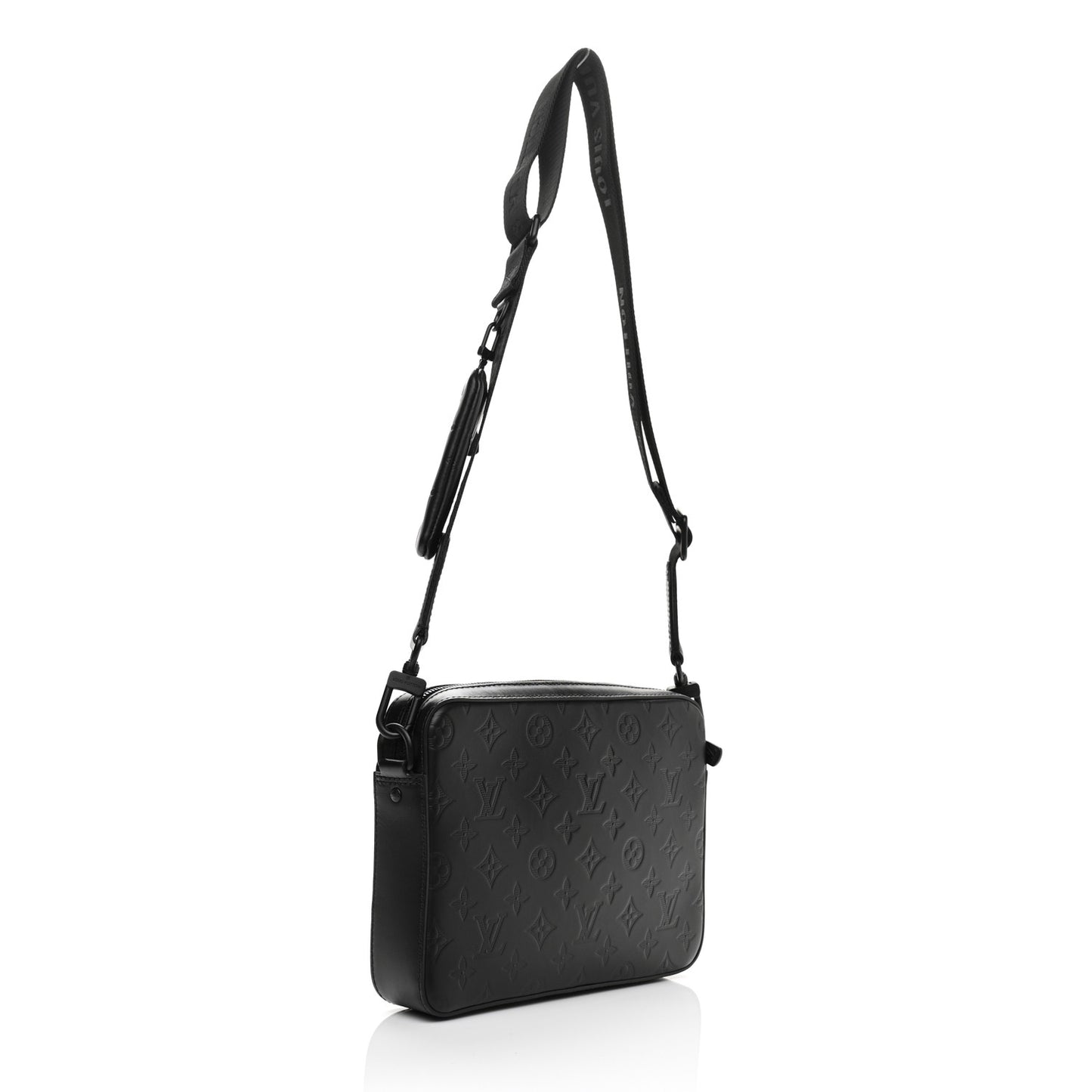 Calfskin Monogram Shadow Duo Messenger Black