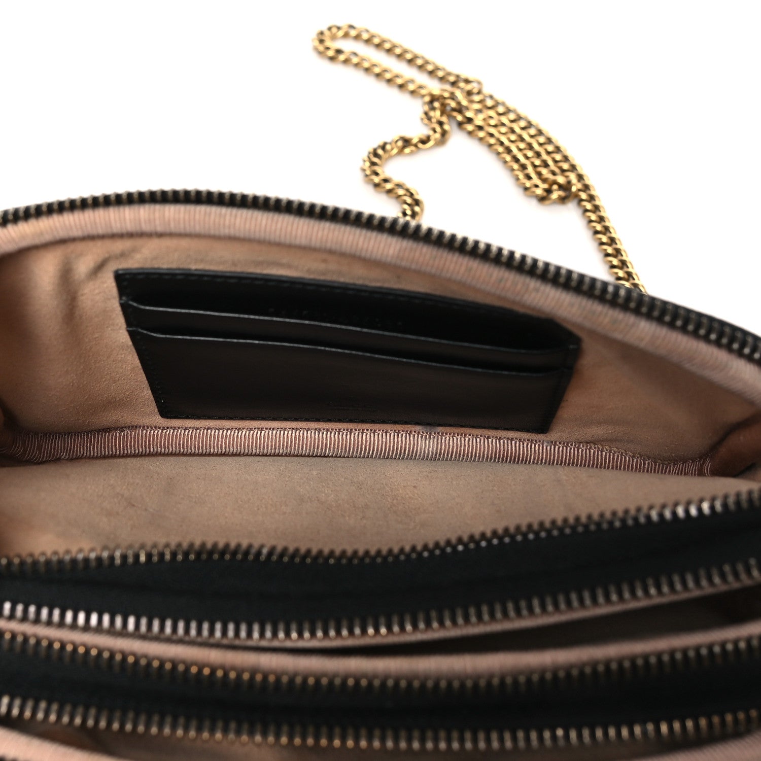 Gucci Calfskin Matelasse Mini GG Marmont Chain Crossbody Bag Black 7 of 12