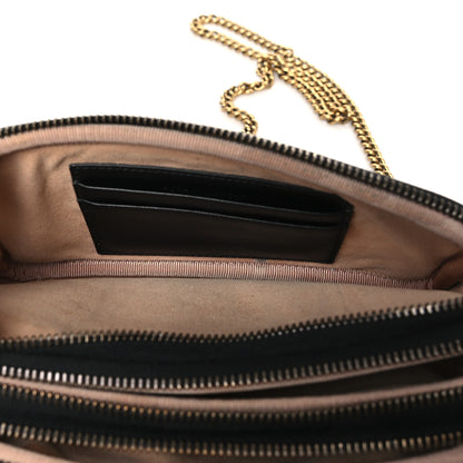 Gucci Calfskin Matelasse Mini GG Marmont Chain Crossbody Bag Black 7 of 12