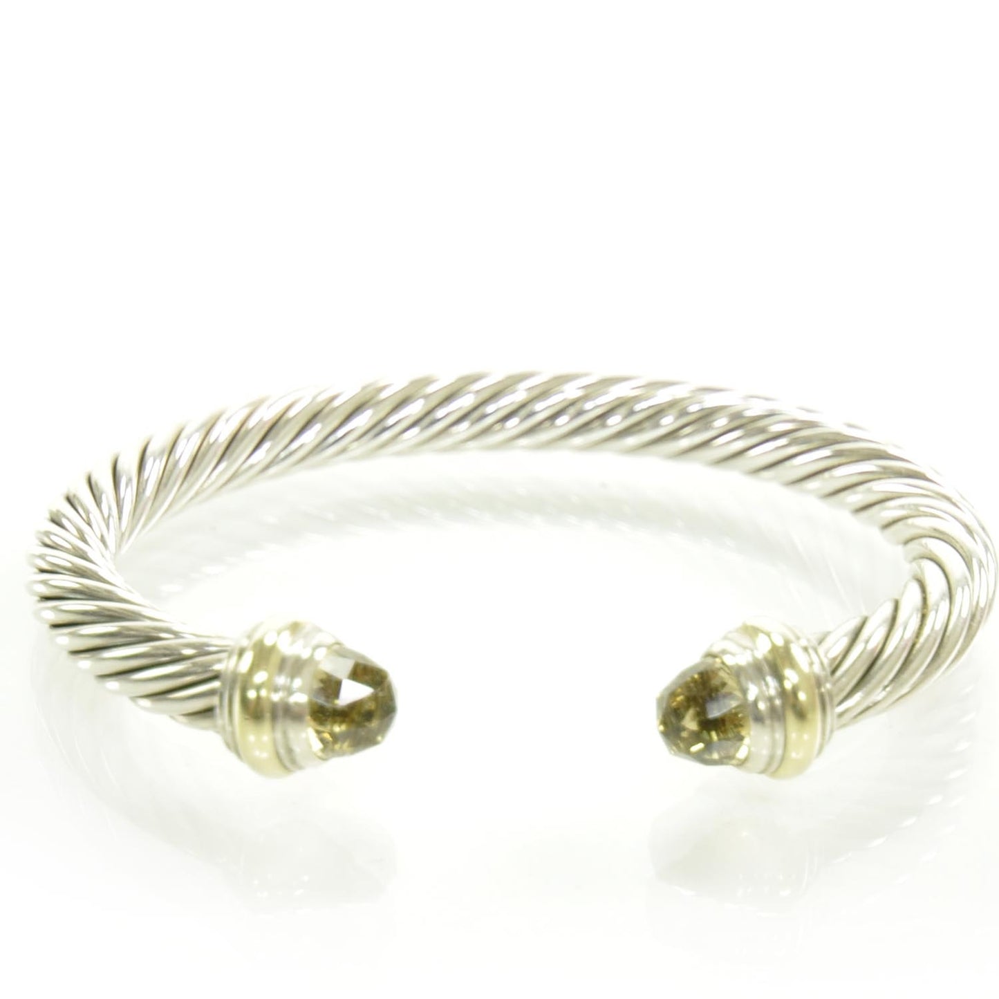 Sterling Silver and 18k Gold Citrine Cable Bracelet