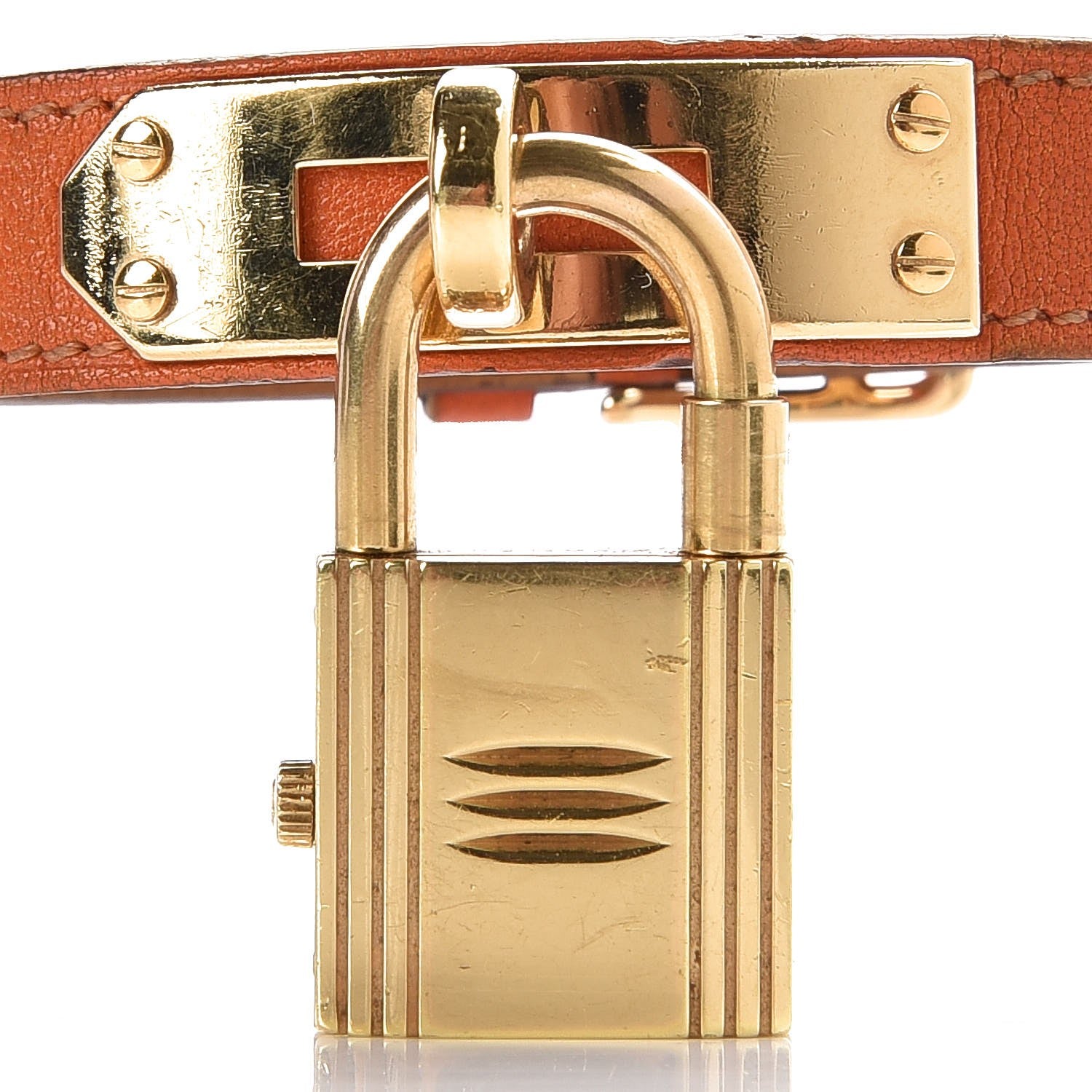 Hermes Stainless Steel Swift 20mm Kelly Cadena Quartz Watch Orange 8 of 10