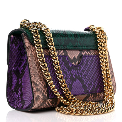 Gucci Snakeskin Small Padlock Shoulder Bag Green Pink Purple 3 of 13
