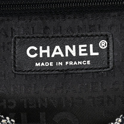 Chanel Rabbit Fur Tweed Lizard Small Fantasy Flap Black White 6 of 9