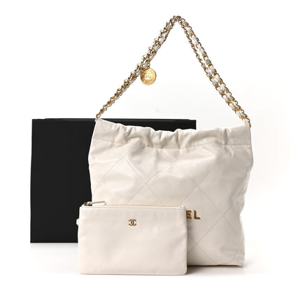 Chanel Shiny Calfskin Quilted Small Chanel 22 White 12 of 12