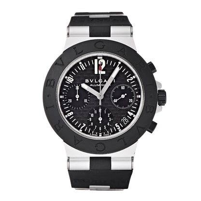 Bulgari Aluminum Rubber 38mm Diagono Chronograph Automatic Watch Black 1 of 6